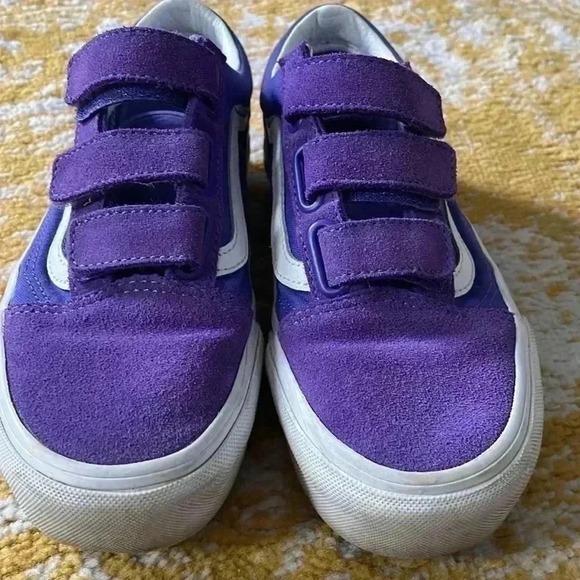 Vans purple platform suede rainbow pride Velcro sneakers 6.5 - Picture 2 of 8